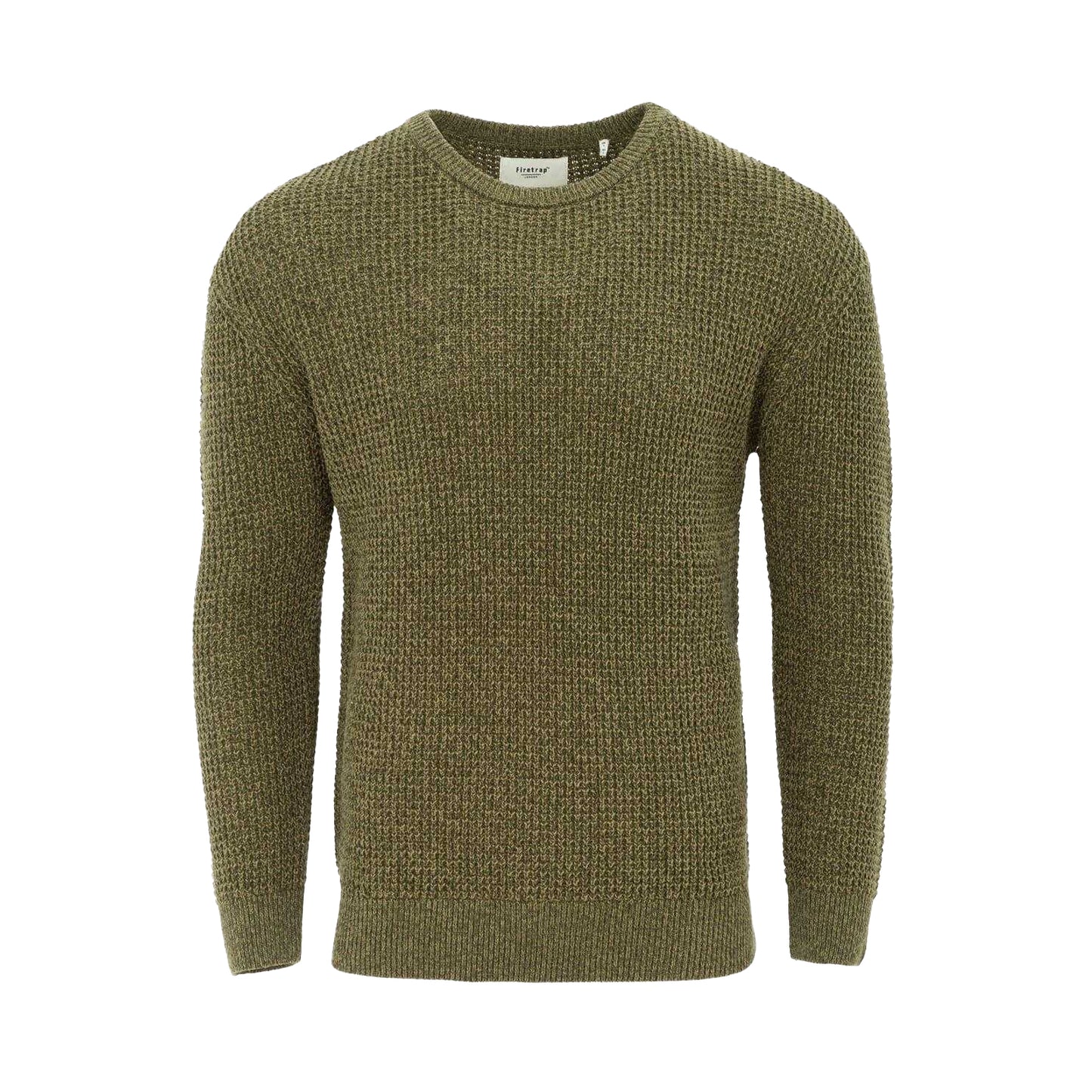 Khaki Green - Front - Firetrap Mens Classic Knitted Jumper