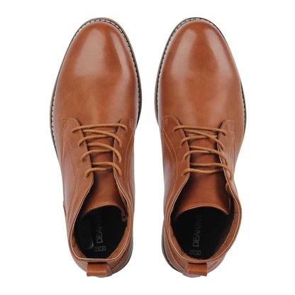 Brown - Side - Nicholas Deakins Mens Lace Up Desert Boots