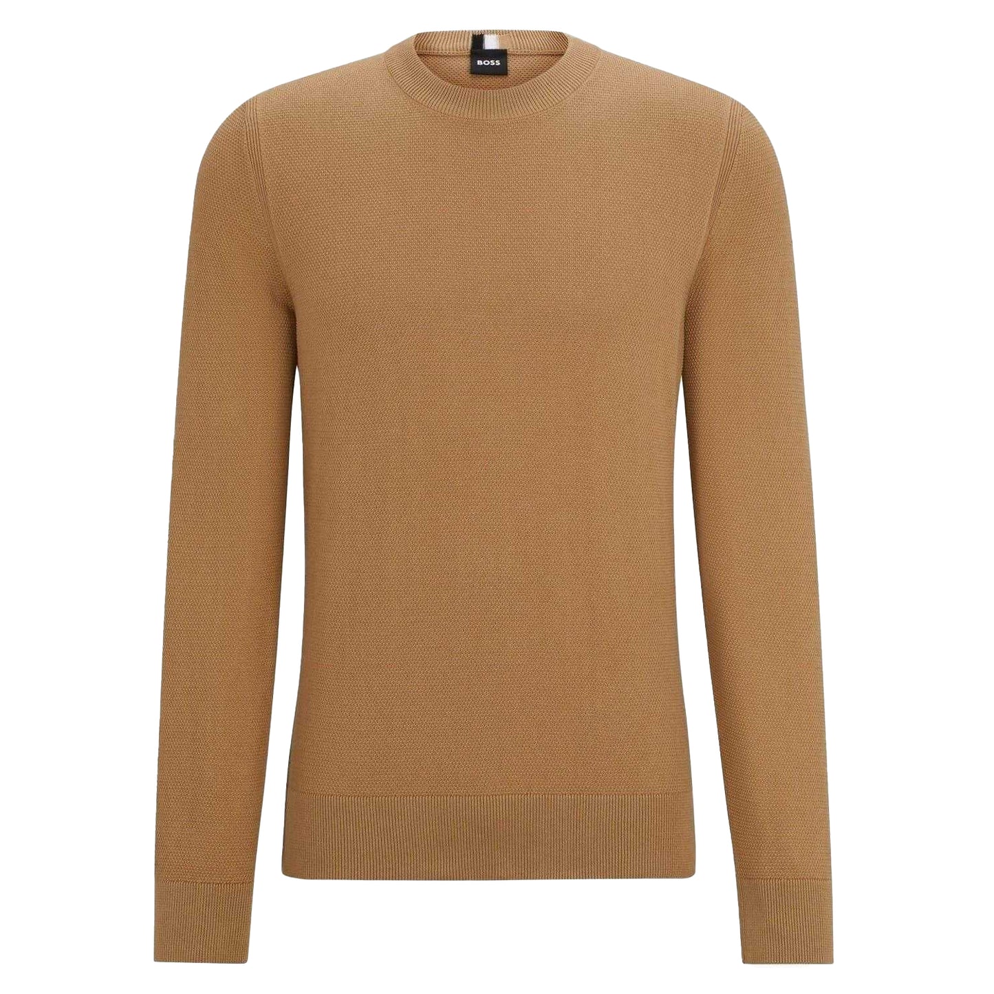 Medium Beige - Front - Boss Mens Ecaio-P Knitted Jumper