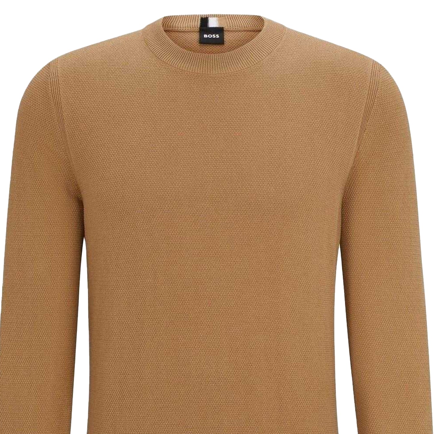 Medium Beige - Back - Boss Mens Ecaio-P Knitted Jumper