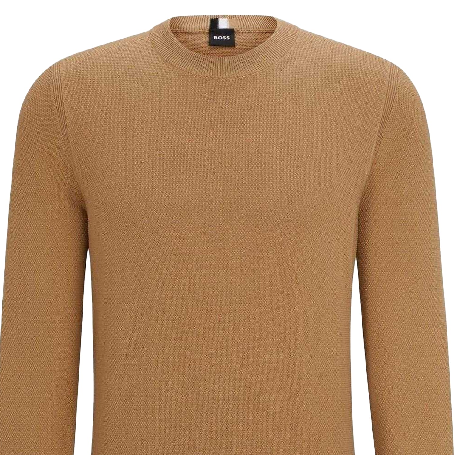 Medium Beige - Back - Boss Mens Ecaio-P Knitted Jumper