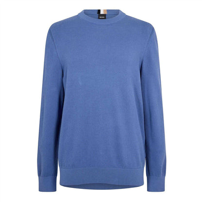 Blue - Front - Boss Mens Ecaio-P Knitted Jumper