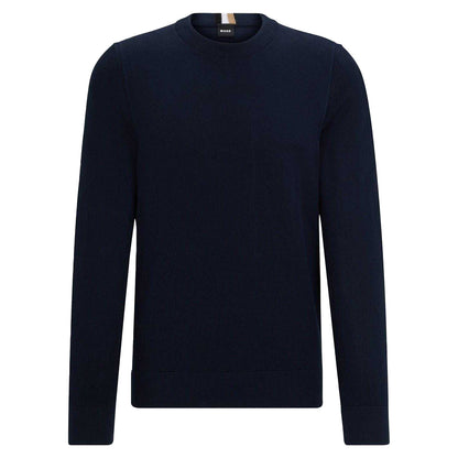 Dark Blue - Front - Boss Mens Ecaio-P Knitted Jumper