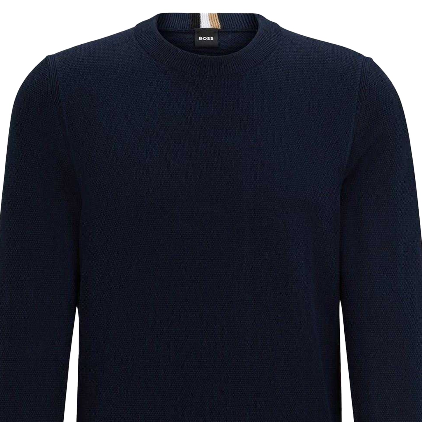 Dark Blue - Back - Boss Mens Ecaio-P Knitted Jumper