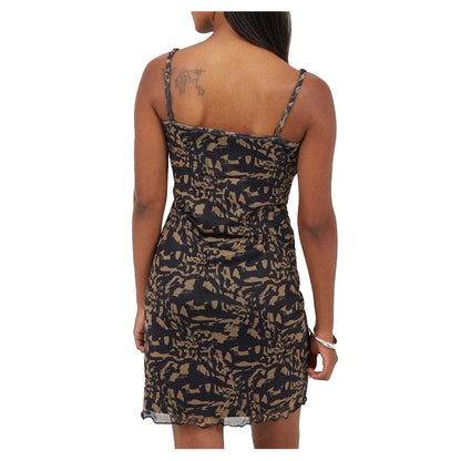 Beige-Black - Back - Brave Soul Womens-Ladies Spaghetti Strap Mini Dress