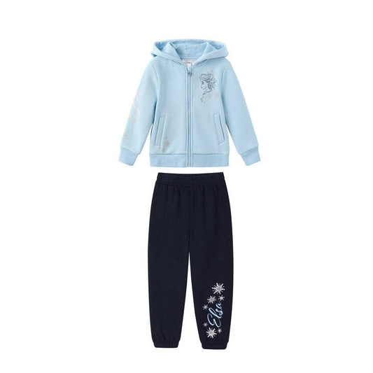 Blue - Front - Frozen Girls Elsa Hoodie And Joggers Set