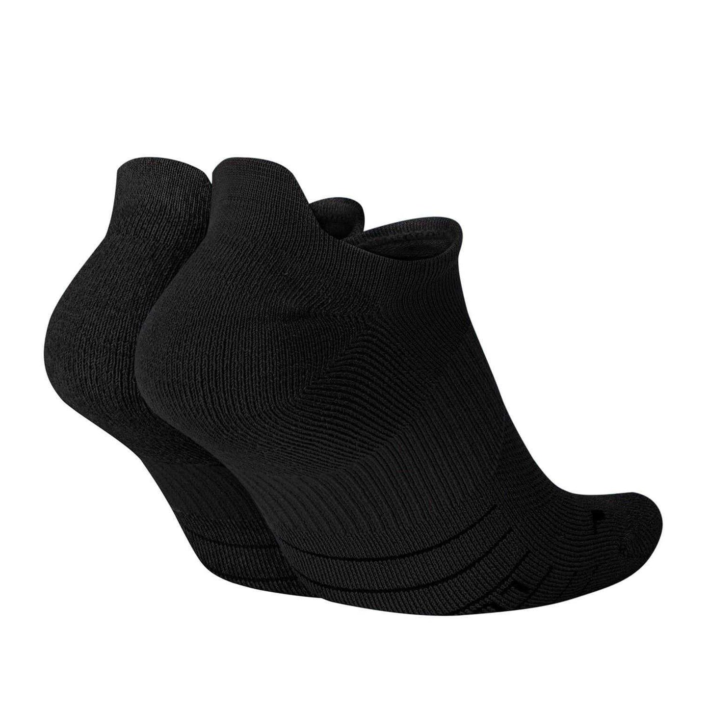 Black-White - Back - Nike Unisex Adult Multiplier Running No-Show Socks (Pack of 2)