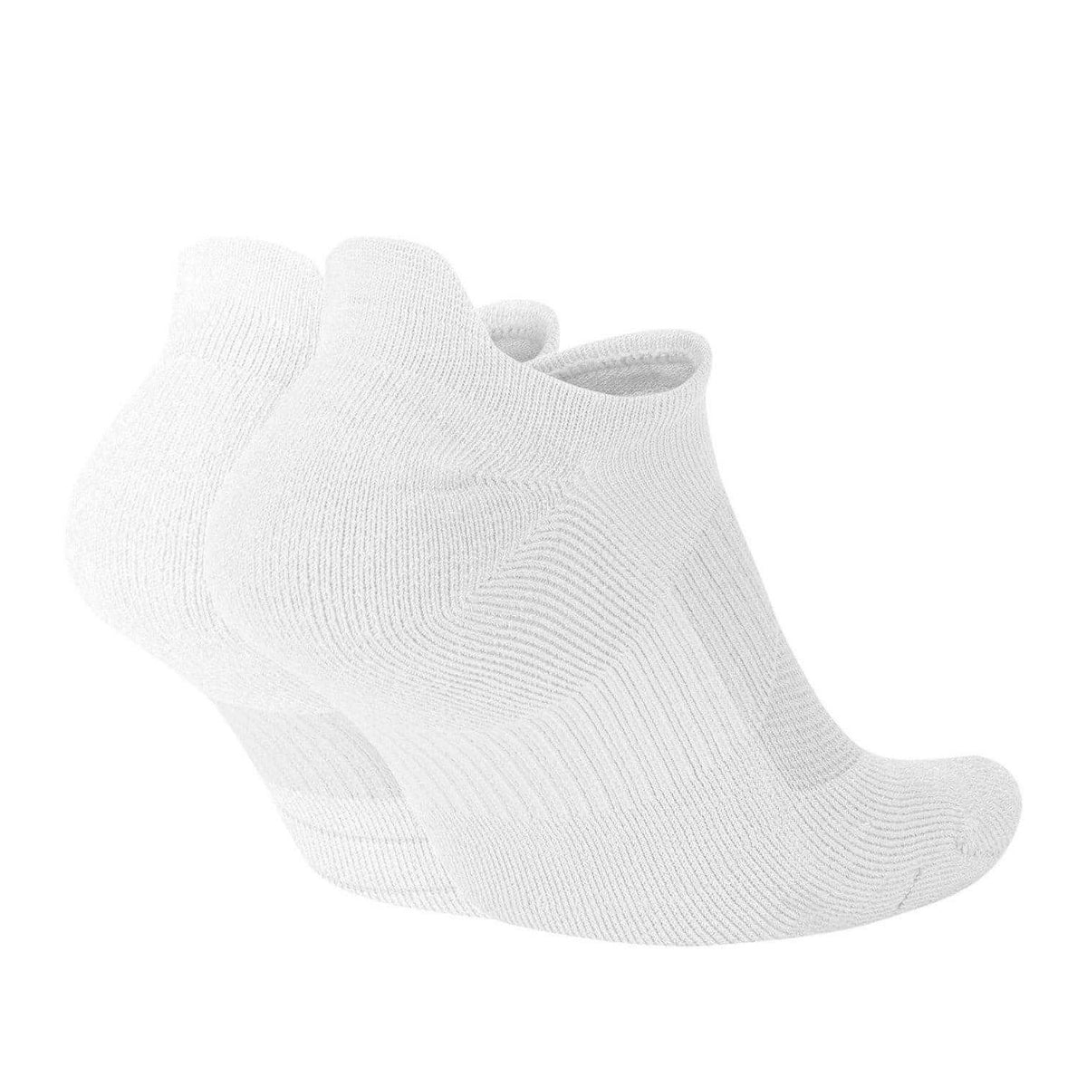 White-Black - Back - Nike Unisex Adult Multiplier Running No-Show Socks (Pack of 2)
