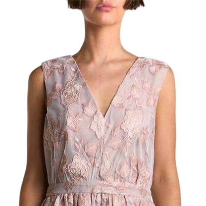 Nude-Rose - Back - True Decadence Womens-Ladies Maxi V Neck Sleeveless Dressing Gown