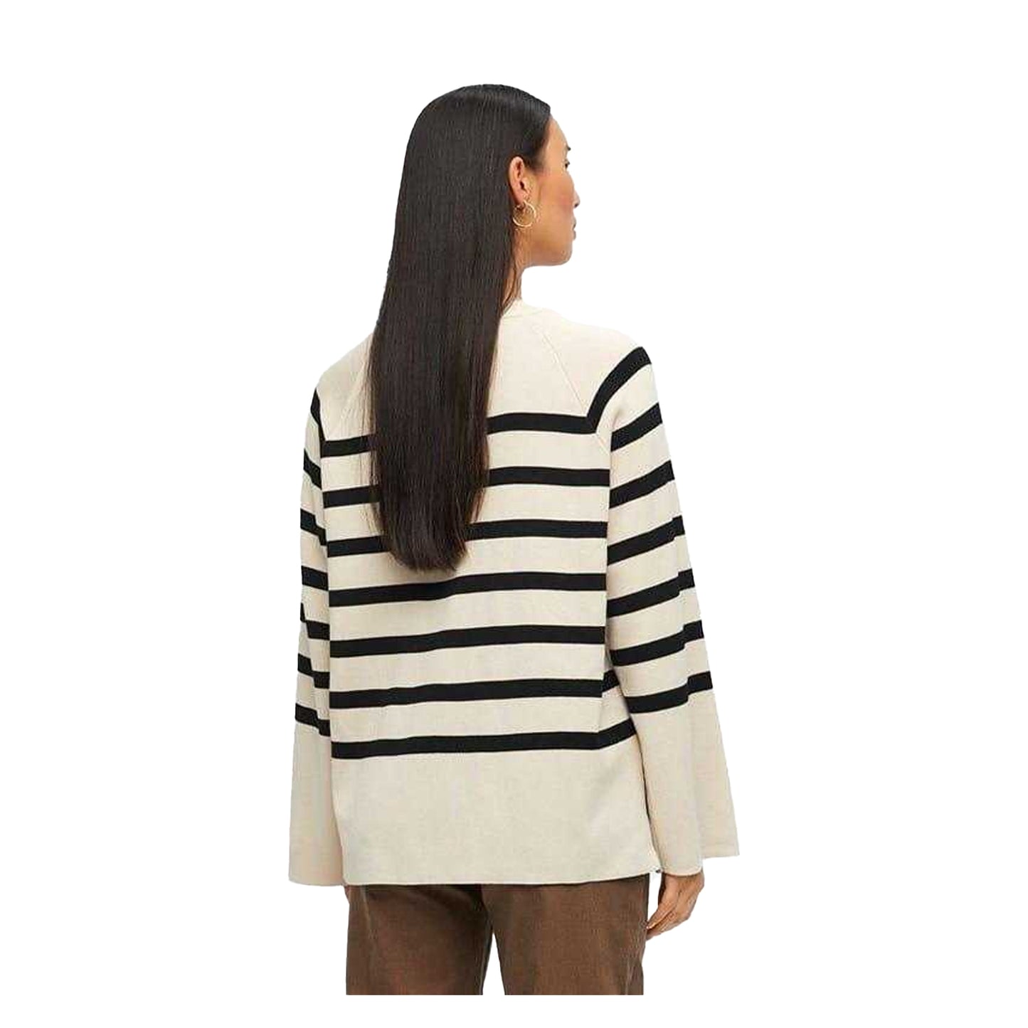 Sand Beige-Black - Back - Object Womens-Ladies Ester Top
