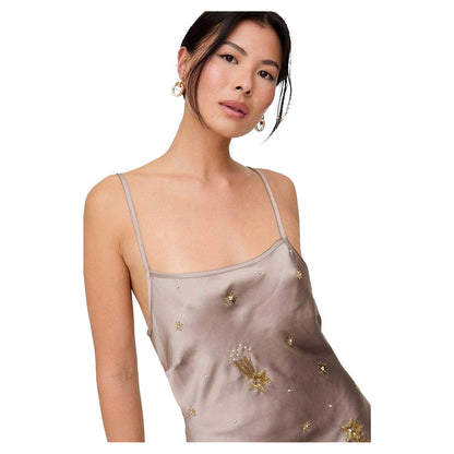 Light Grey - Side - Lily And Lionel Womens-Ladies Stars Square Neck Sleeveless Maxi Dress