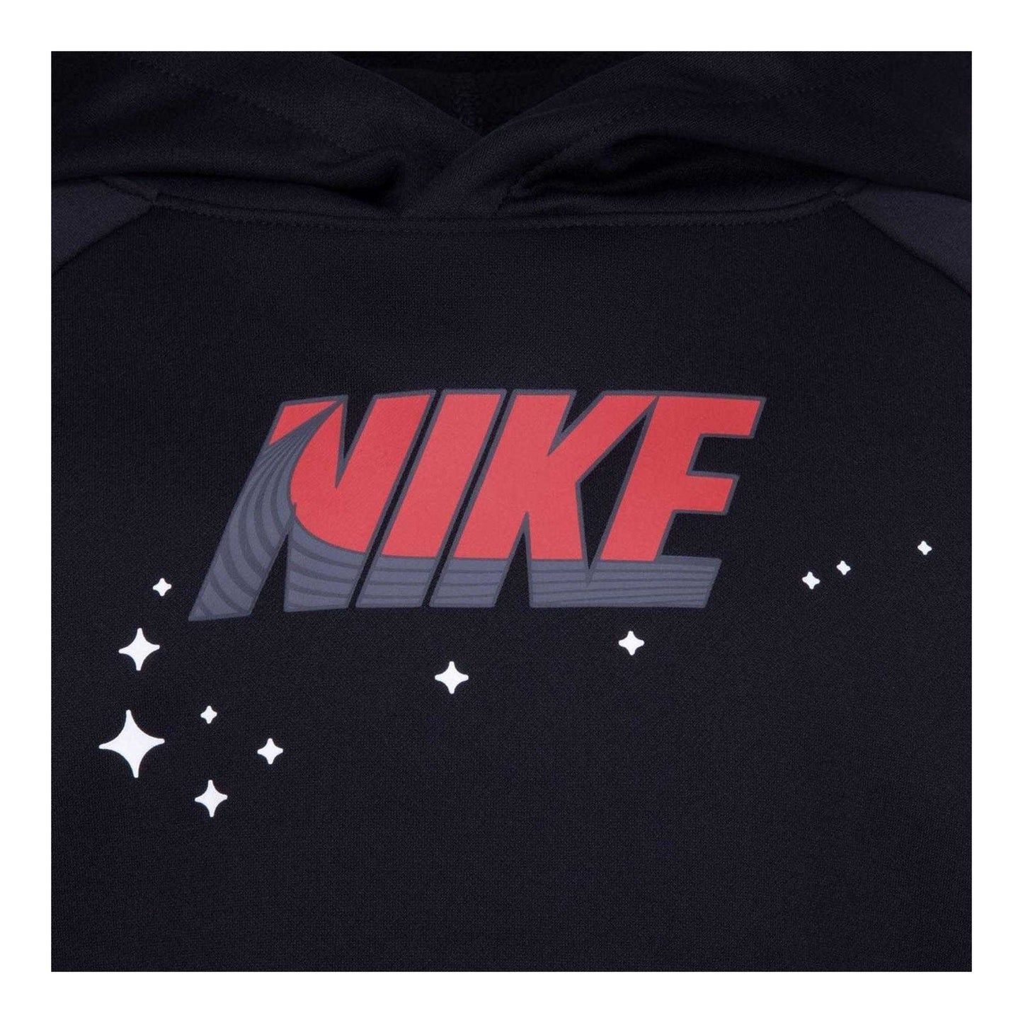 Black - Side - Nike Childrens-Kids Thermafit Graphic Print Pullover Hoodie