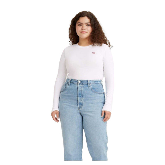 White - Front - Levis Womens-Ladies Cotton Long-Sleeved T-Shirt