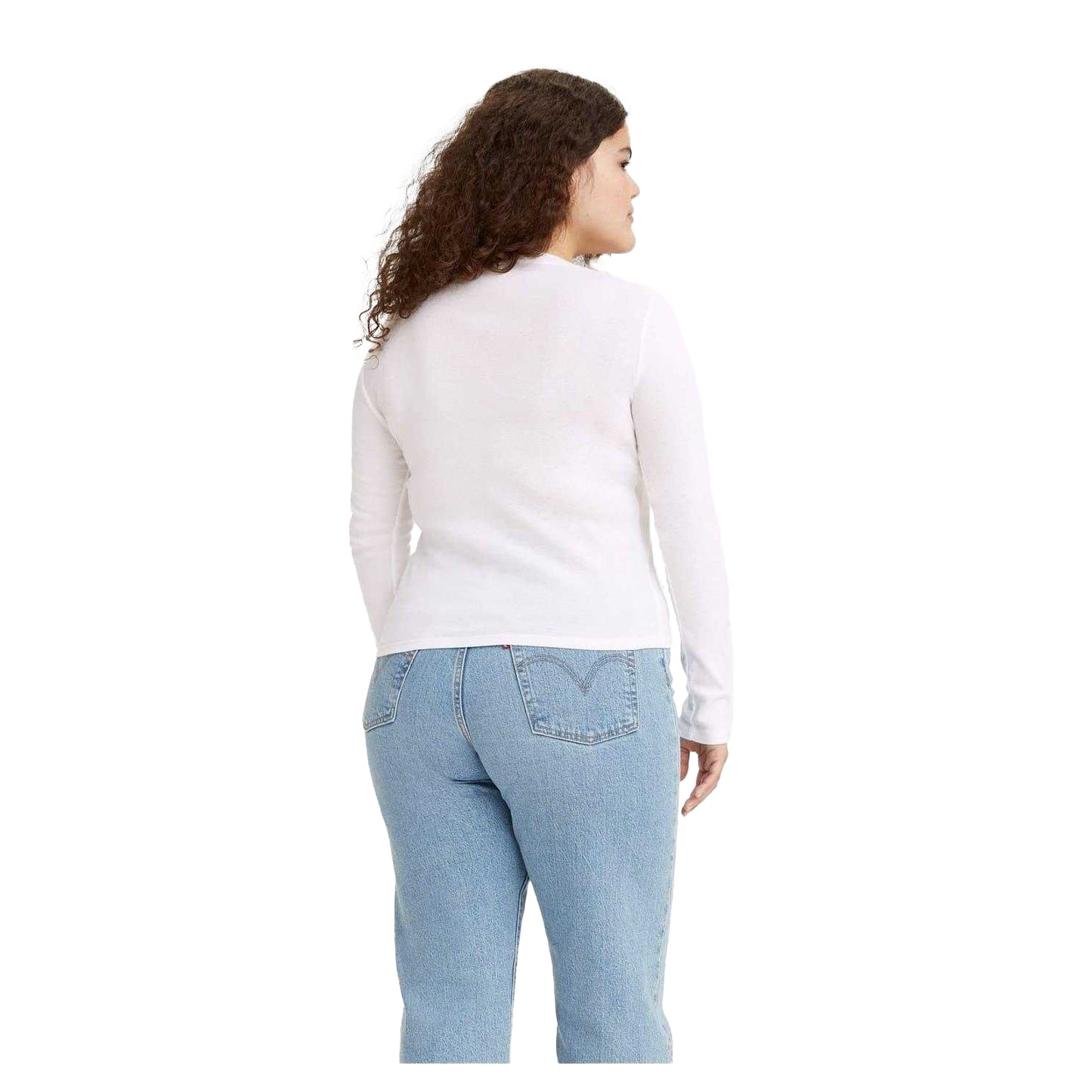 White - Back - Levis Womens-Ladies Cotton Long-Sleeved T-Shirt