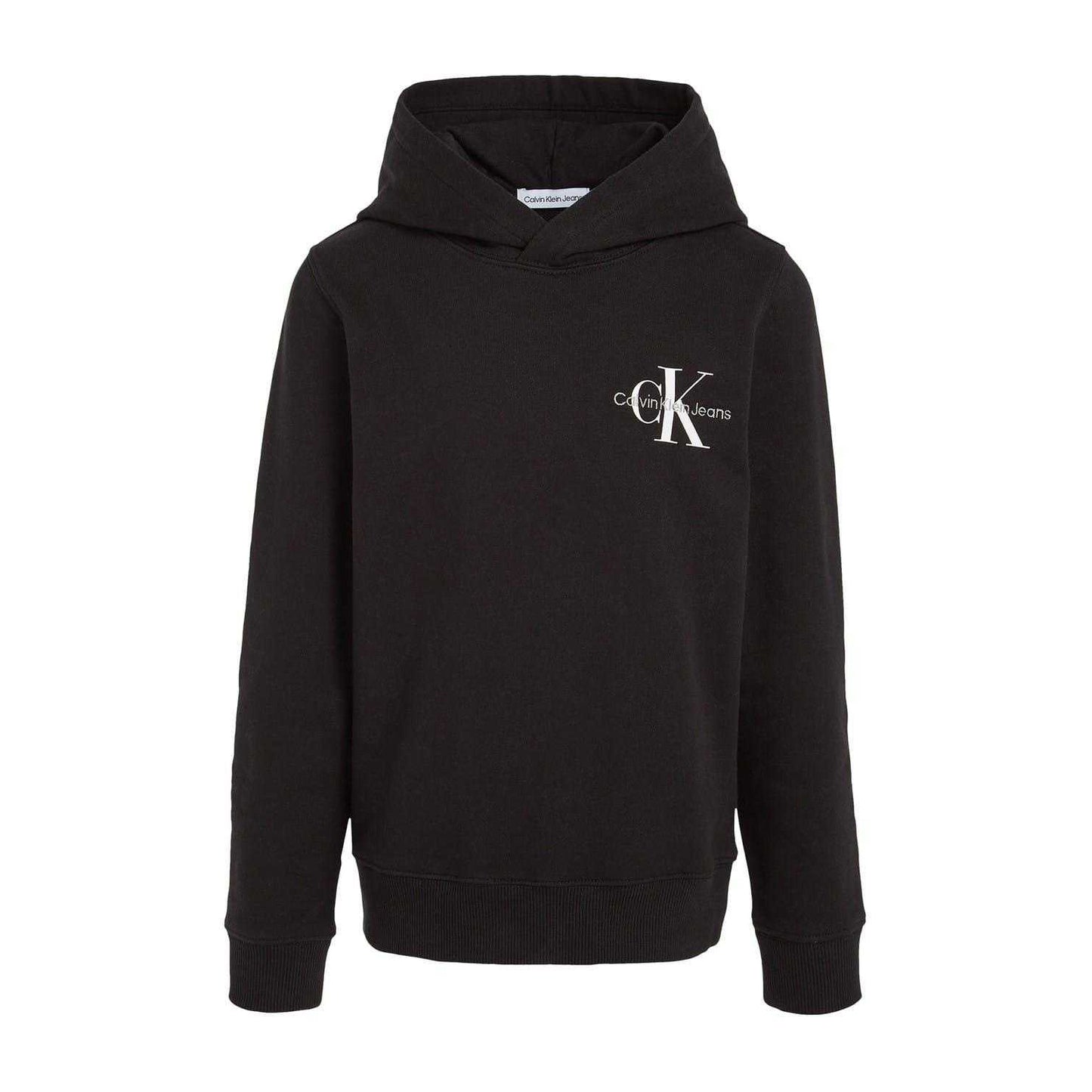 Black - Front - Calvin Klein Childrens-Kids Logo Hoodie