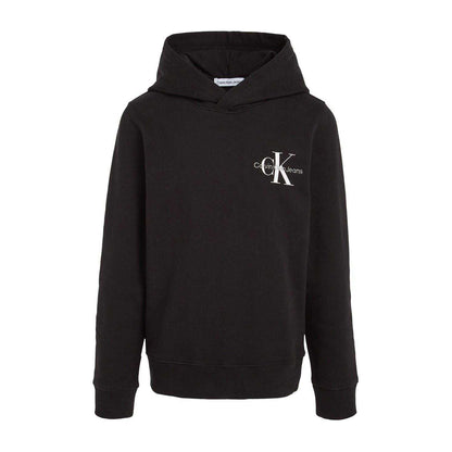 Black - Front - Calvin Klein Childrens-Kids Logo Hoodie