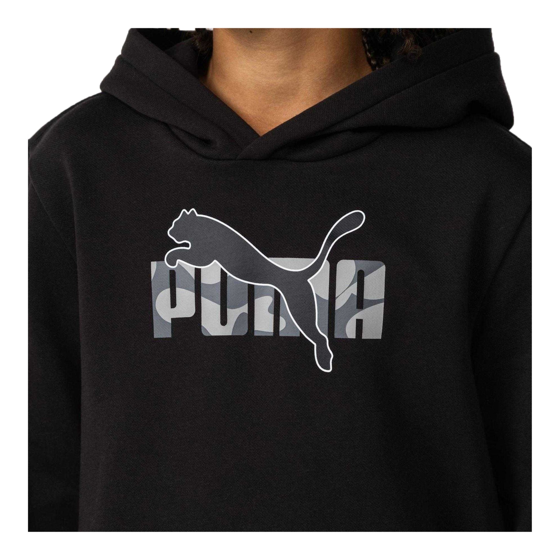 Black - Side - Puma Boys Brushed Fleece Hoodie