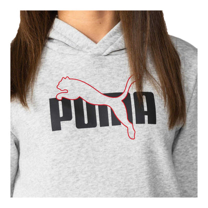 Grey - Side - Puma Boys Brushed Fleece Hoodie