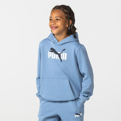 Zen Blue - Front - Puma Boys Brushed Fleece Hoodie