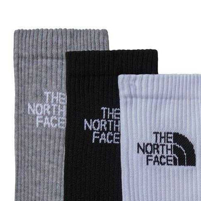 Black-White-Grey - Back - The North Face Unisex Adult Cushioned Sport Crew Socks (Pack of 3)