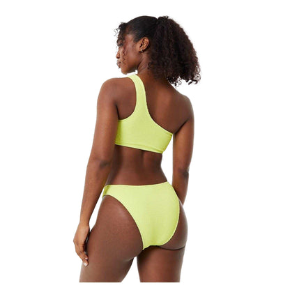Lime - Back - Jack Wills Womens-Ladies Asymmetric Crinkle Bikini Top