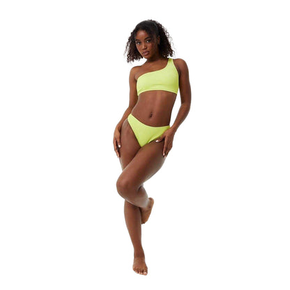 Lime - Lifestyle - Jack Wills Womens-Ladies Asymmetric Crinkle Bikini Top