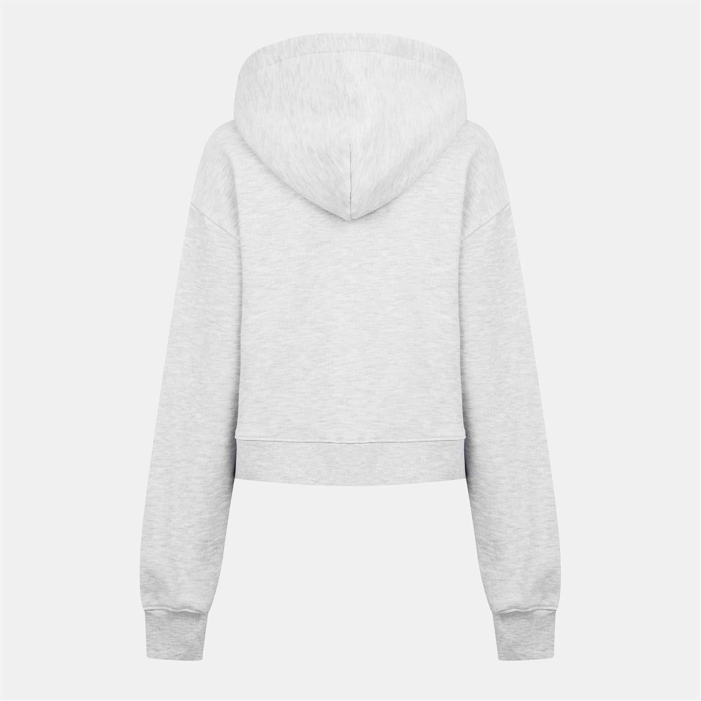 Grey - Back - Couture Womens-Ladies Applique Logo Cotton Full Zip Hoodie