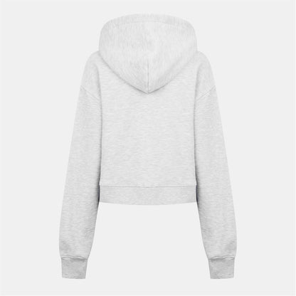 Grey - Back - Couture Womens-Ladies Applique Logo Cotton Full Zip Hoodie