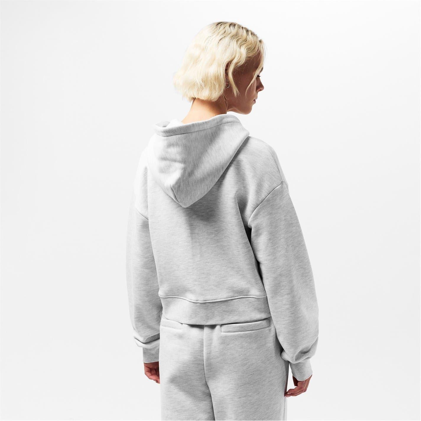 Grey - Lifestyle - Couture Womens-Ladies Applique Logo Cotton Full Zip Hoodie