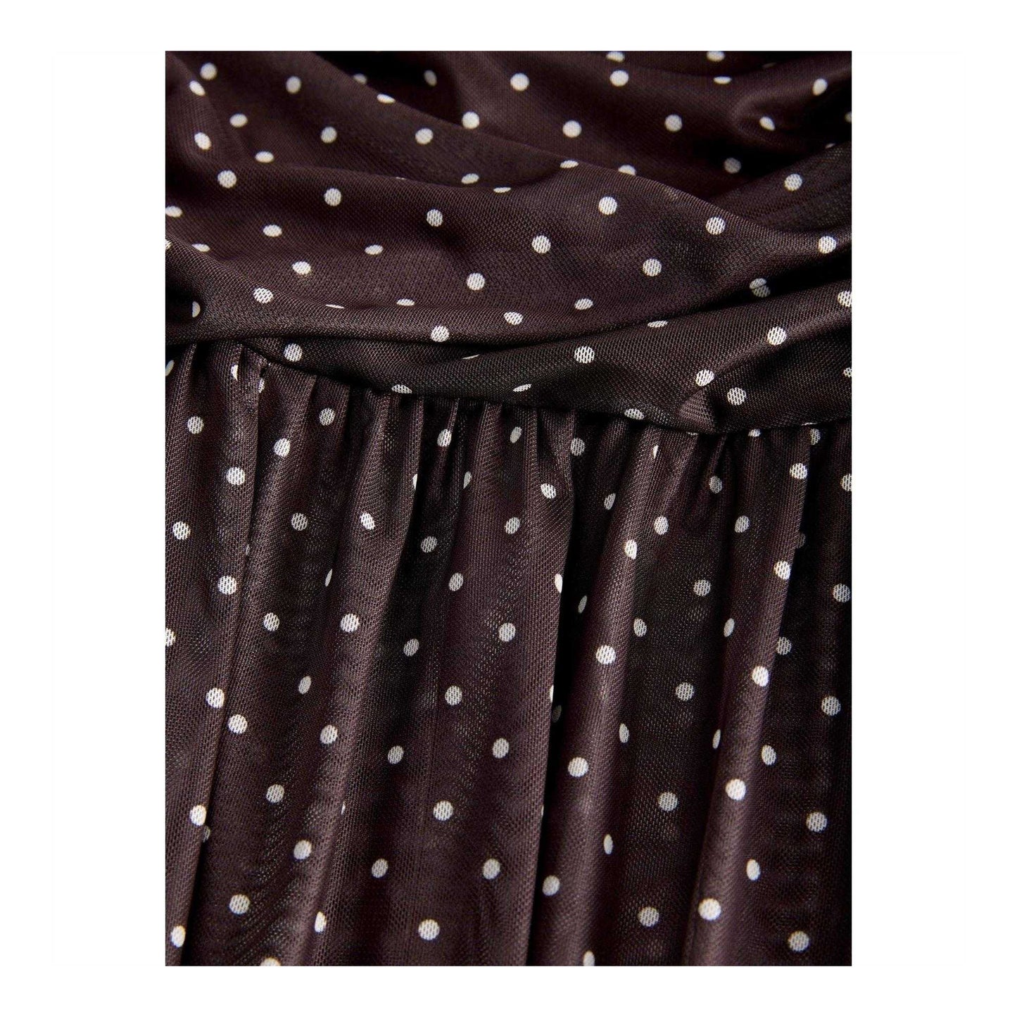 Brown - Side - JJXX Womens-Ladies Polka Dot Mesh Maxi Dress Set