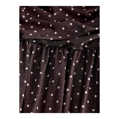 Brown - Side - JJXX Womens-Ladies Polka Dot Mesh Maxi Dress Set