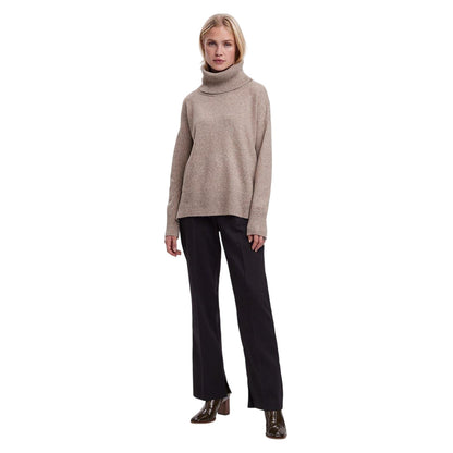 Sepia - Lifestyle - Vero Moda Womens-Ladies Doffy Cowl Neck Relaxed Fit Top