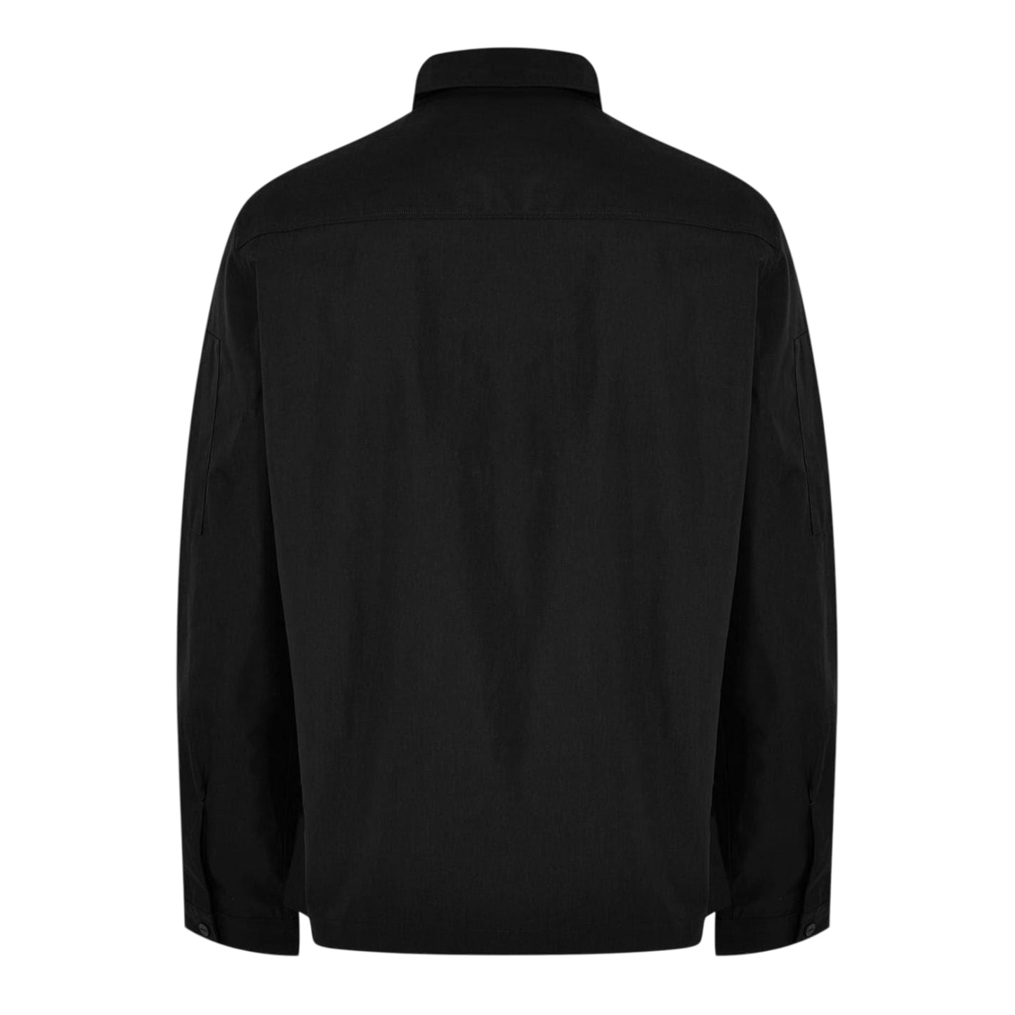 Black - Back - Hugo Mens Logo Cotton Overshirt
