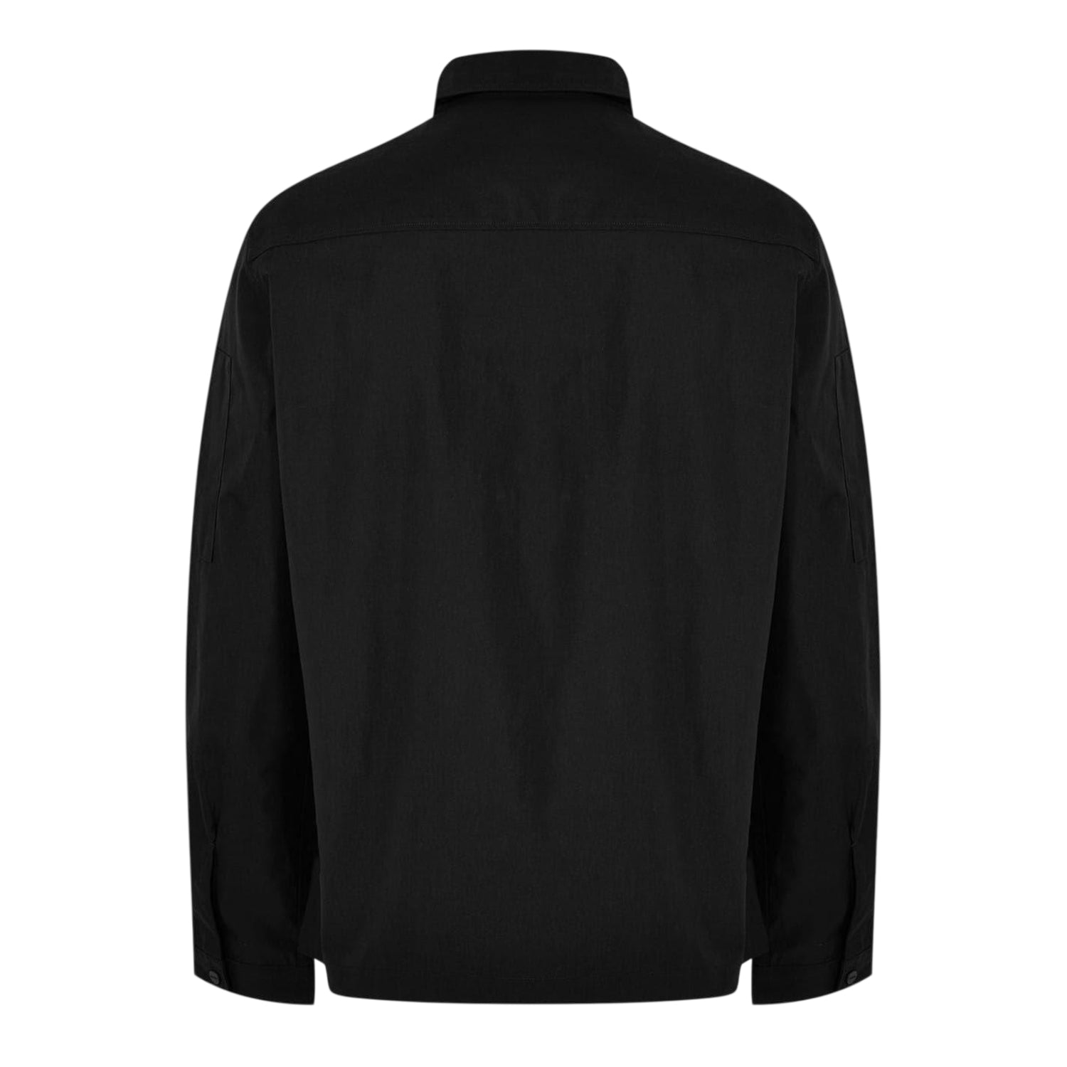 Black - Back - Hugo Mens Logo Cotton Overshirt