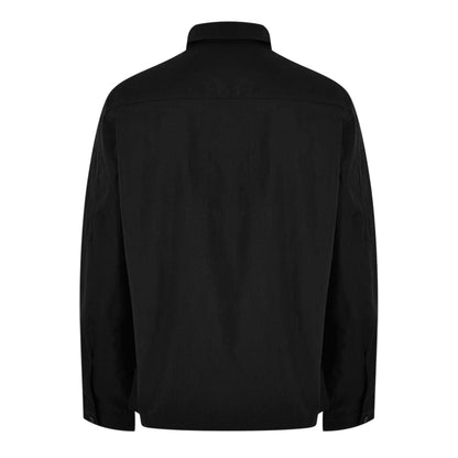 Black - Back - Hugo Mens Logo Cotton Overshirt