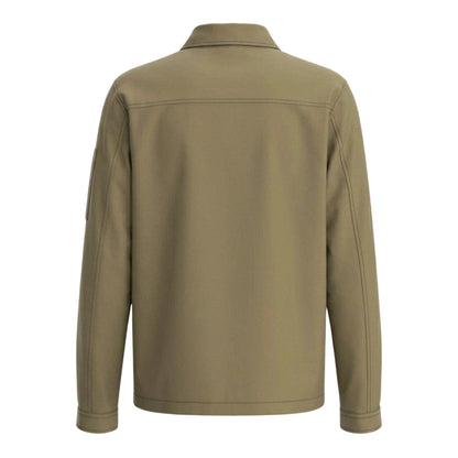 Green - Back - Hugo Mens Logo Cotton Overshirt