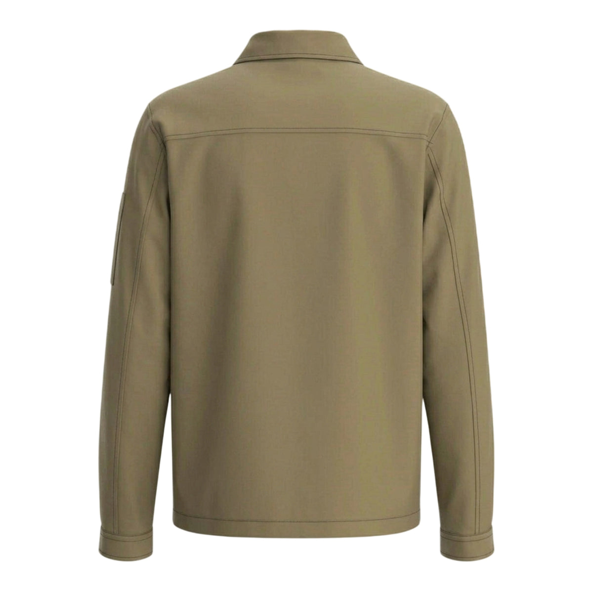 Green - Back - Hugo Mens Logo Cotton Overshirt