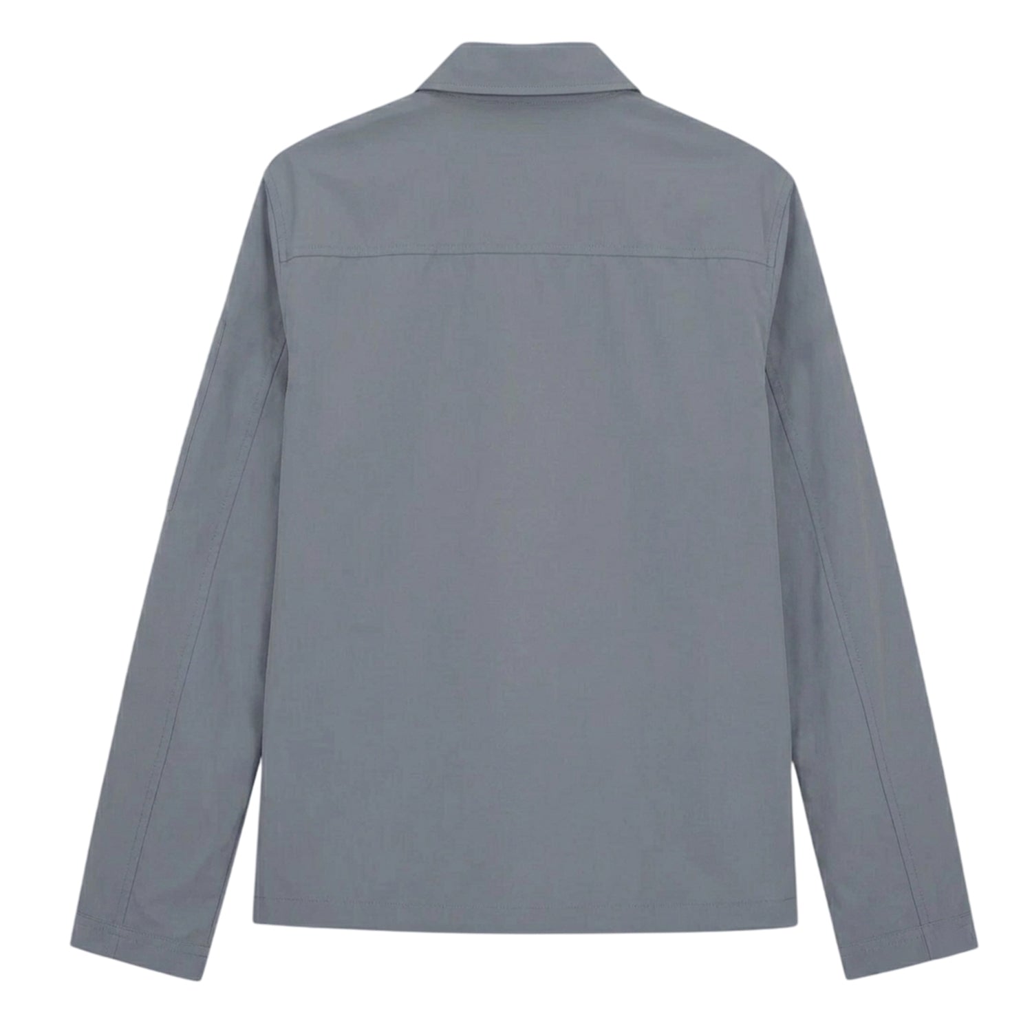 Grey-Grey - Back - Hugo Mens Logo Cotton Overshirt