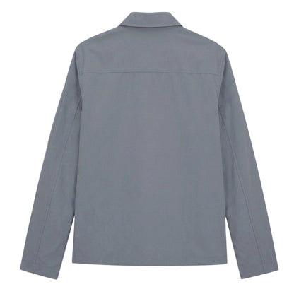 Grey-Grey - Back - Hugo Mens Logo Cotton Overshirt