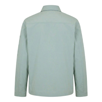 Light Green - Back - Hugo Mens Logo Cotton Overshirt