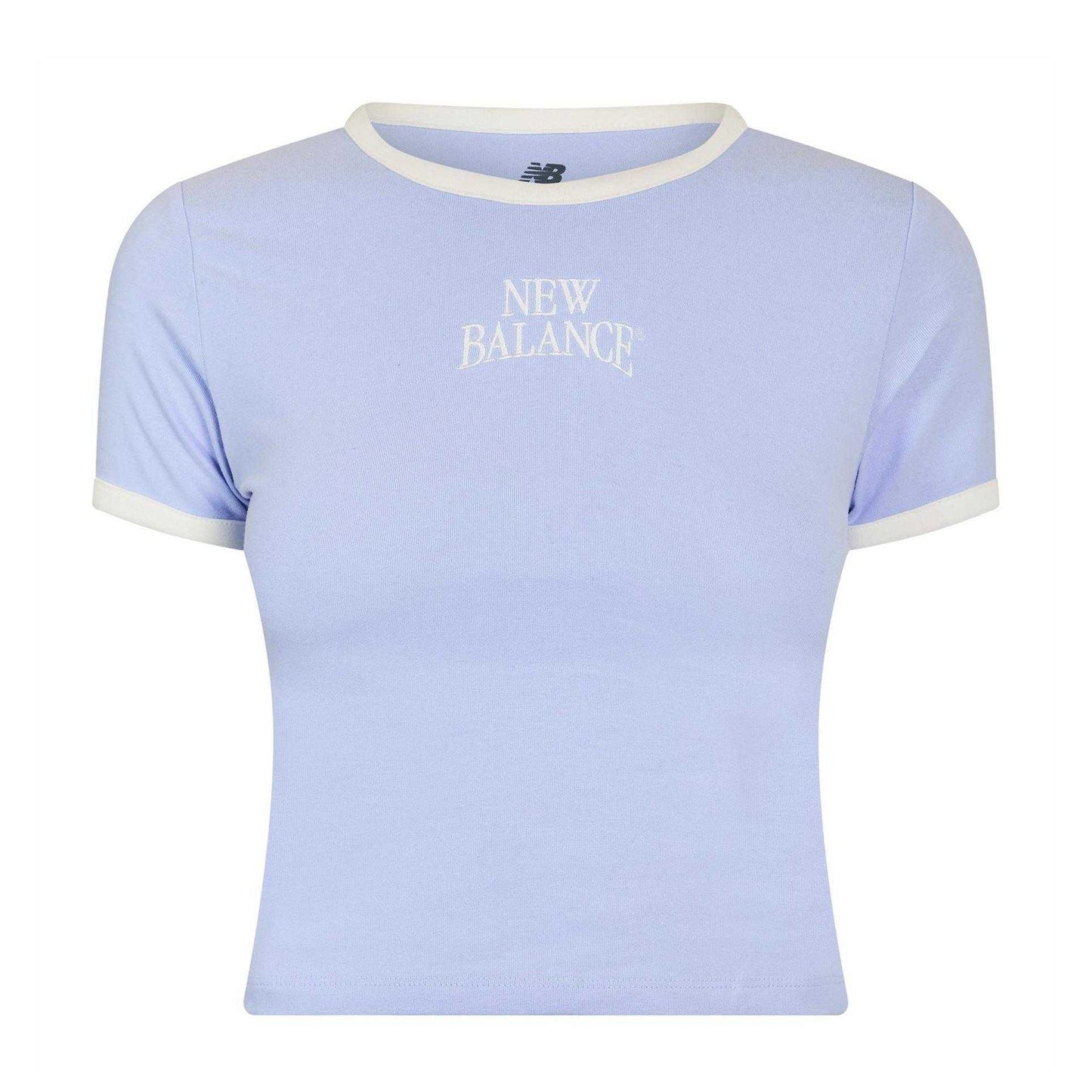 Lilac - Front - New Balance Womens-Ladies Heritage Ringer Crop Top