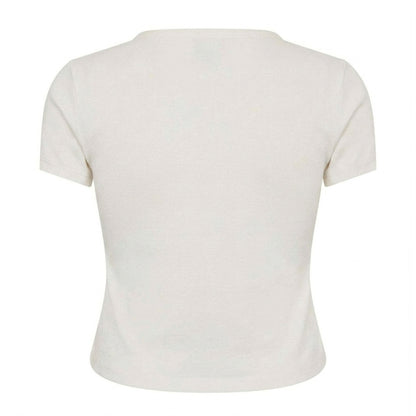White - Back - New Balance Womens-Ladies Heritage Ringer Crop Top