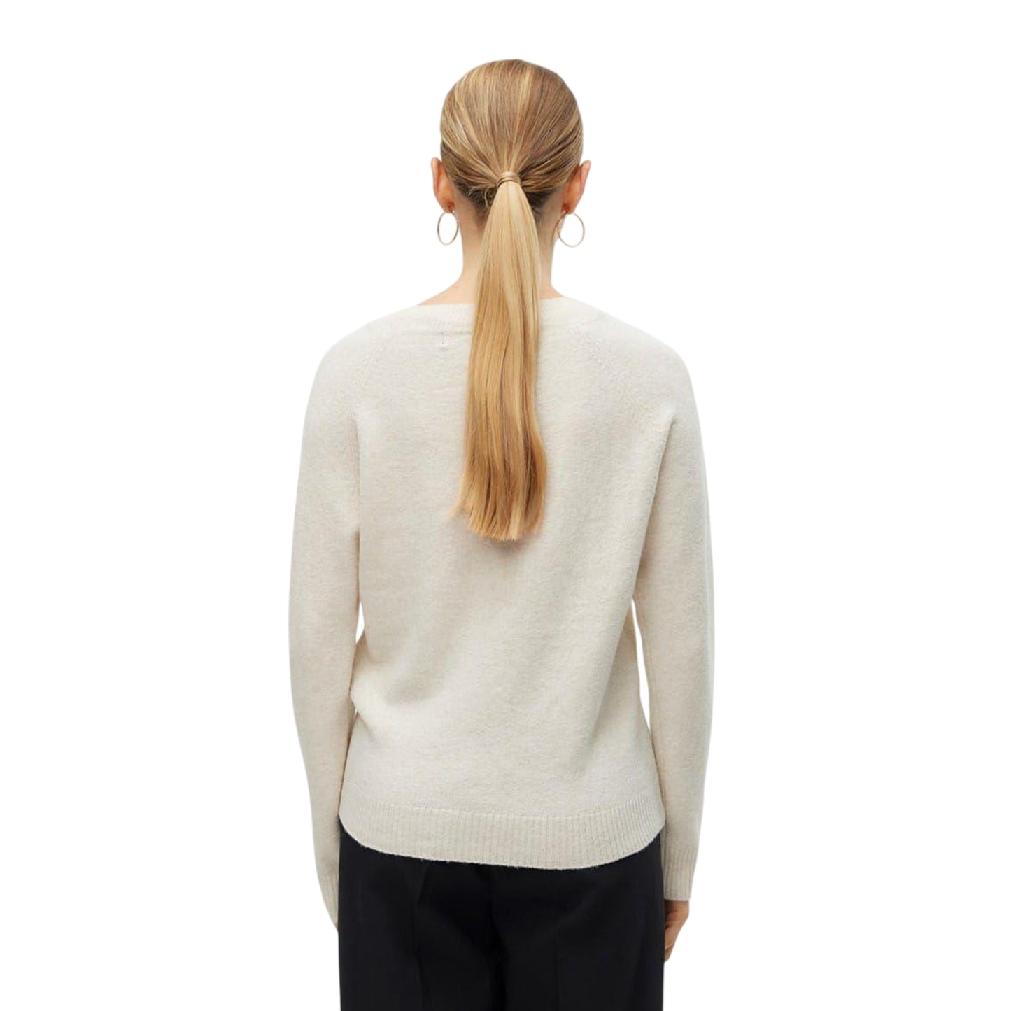 Birch Beige - Back - Vero Moda Womens-Ladies Doffy Knitted O-Neck Jumper