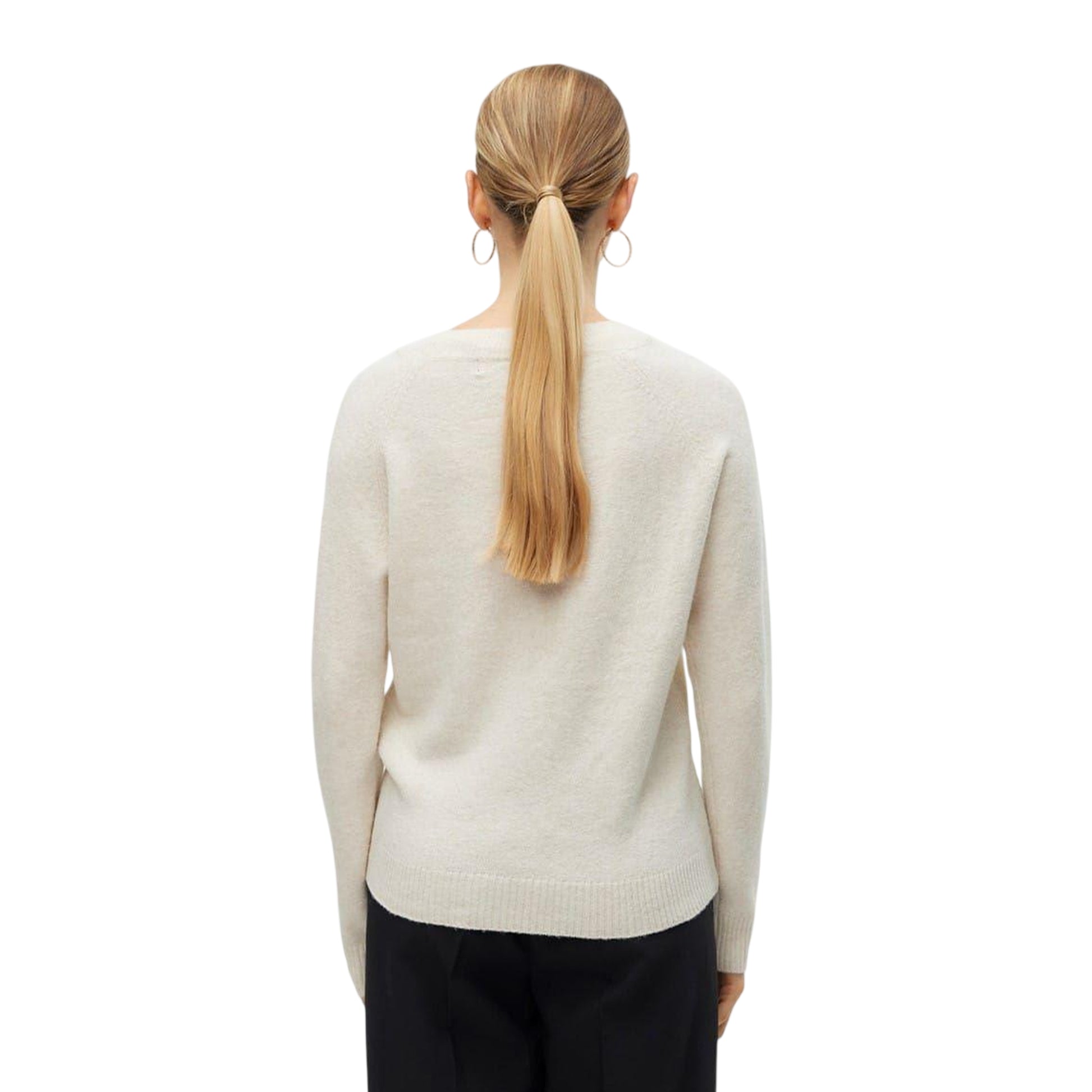 Birch Beige - Back - Vero Moda Womens-Ladies Doffy Knitted O-Neck Jumper