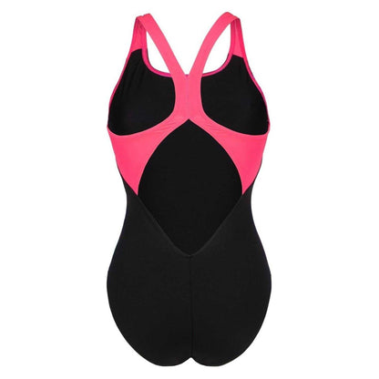 Black-Pink - Back - Arena Womens-Ladies Dreamhline Abstract One Piece Swimsuit