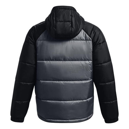 Black-Grey - Back - Under Armour Mens Insulated Hooded Jacket