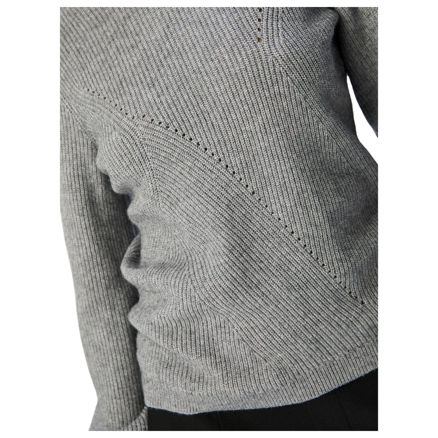 Medium Grey - Side - Object Womens-Ladies Crew Neck Regular Jumper