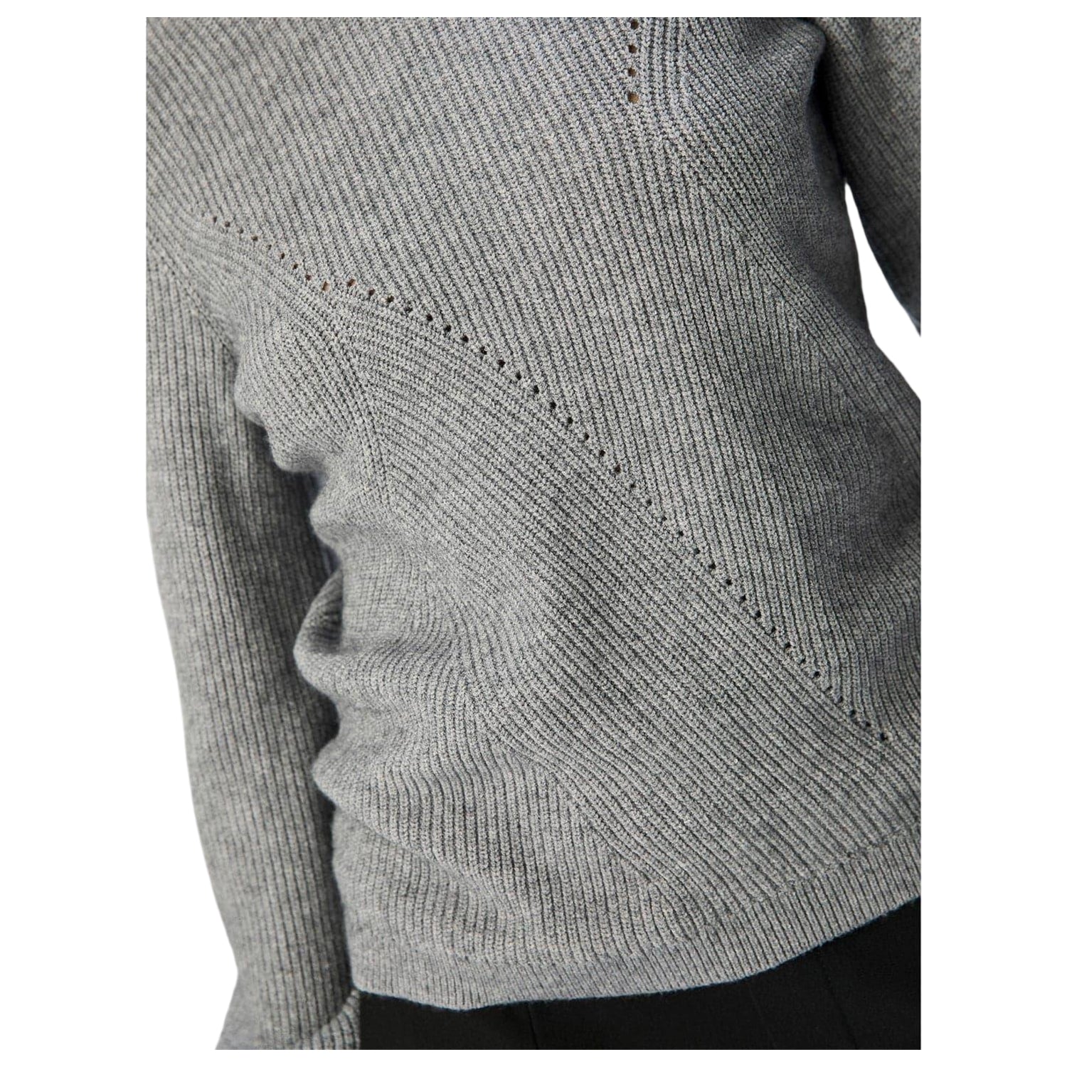 Medium Grey - Side - Object Womens-Ladies Crew Neck Regular Jumper