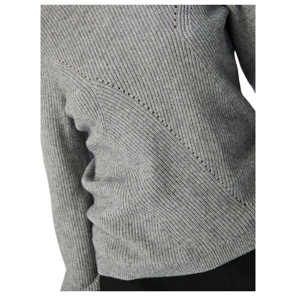 Medium Grey - Side - Object Womens-Ladies Crew Neck Regular Jumper