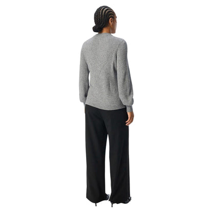Medium Grey - Close up - Object Womens-Ladies Crew Neck Regular Jumper